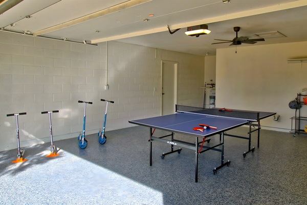 Ping pong, scooters, and sports balls for the park