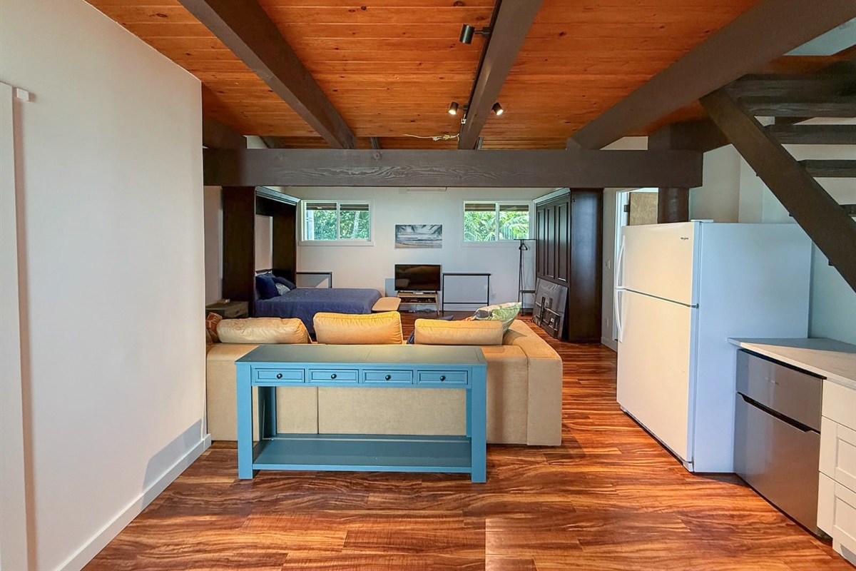 Two Queen Murphy Beds + living area