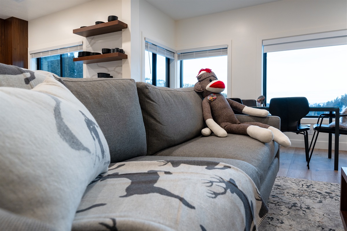 Curl up by the windows and soak in the Powder Mountain views.