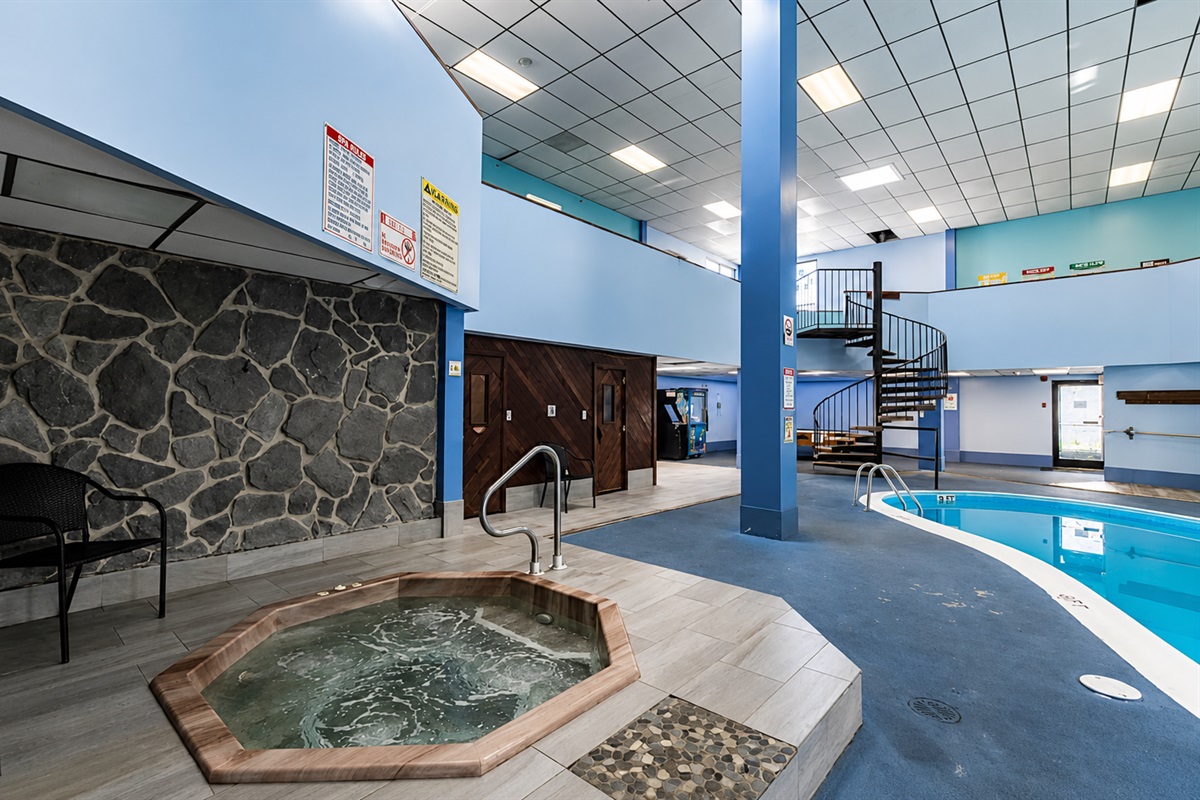 Unwind in the hot tub after a day on the slopes or trails. Steam room and dry sauna available as well.