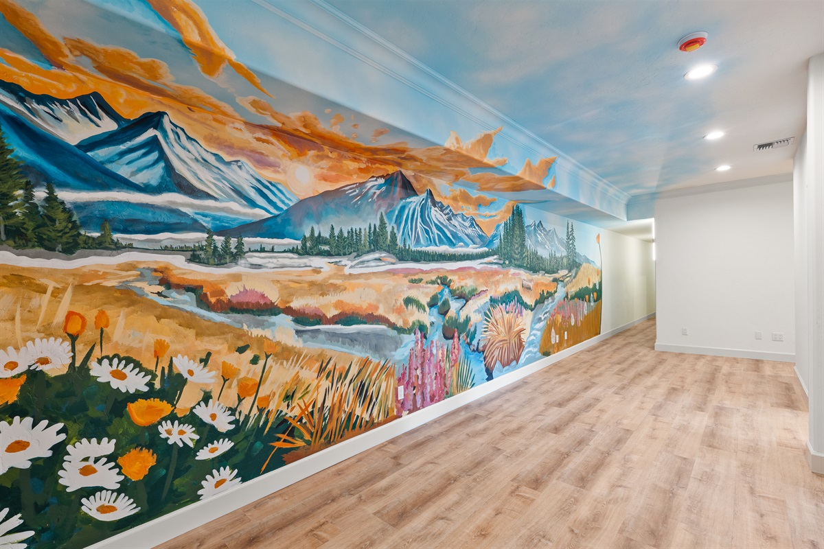 Massive hand-painted wall mural - mine and my wife's favorite part of the home.