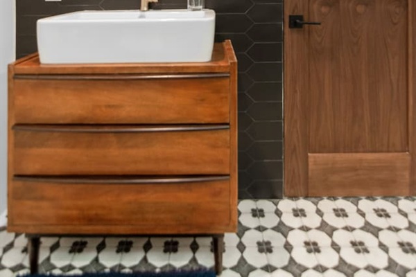Custom bathroom with rain shower