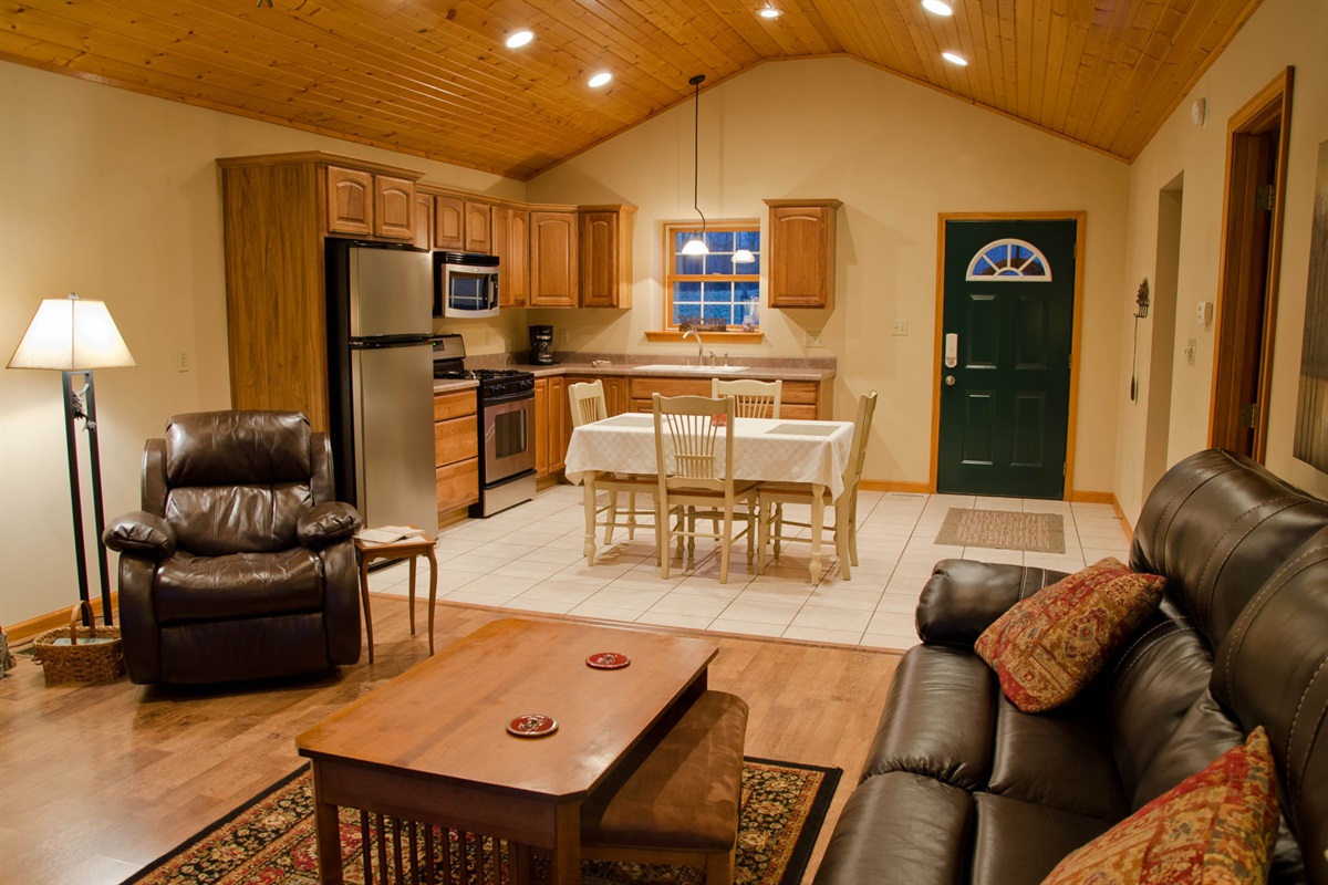 Family room and kitchen