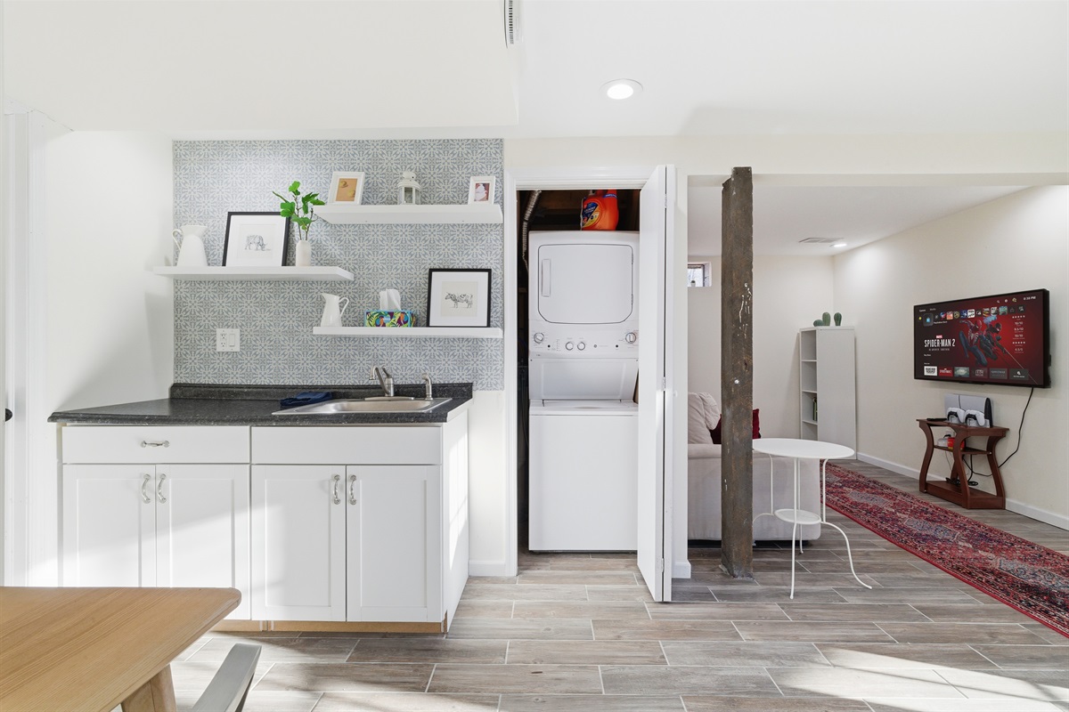 Lower level with laundry