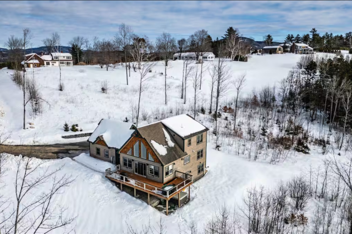 Snowy views and cozy comforts — the lodge in winter.