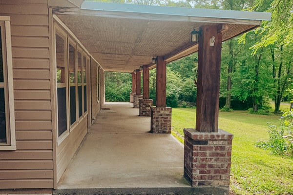 Pull out the rocking chairs on the large front covered patio. A tranquil time, rain or shine.