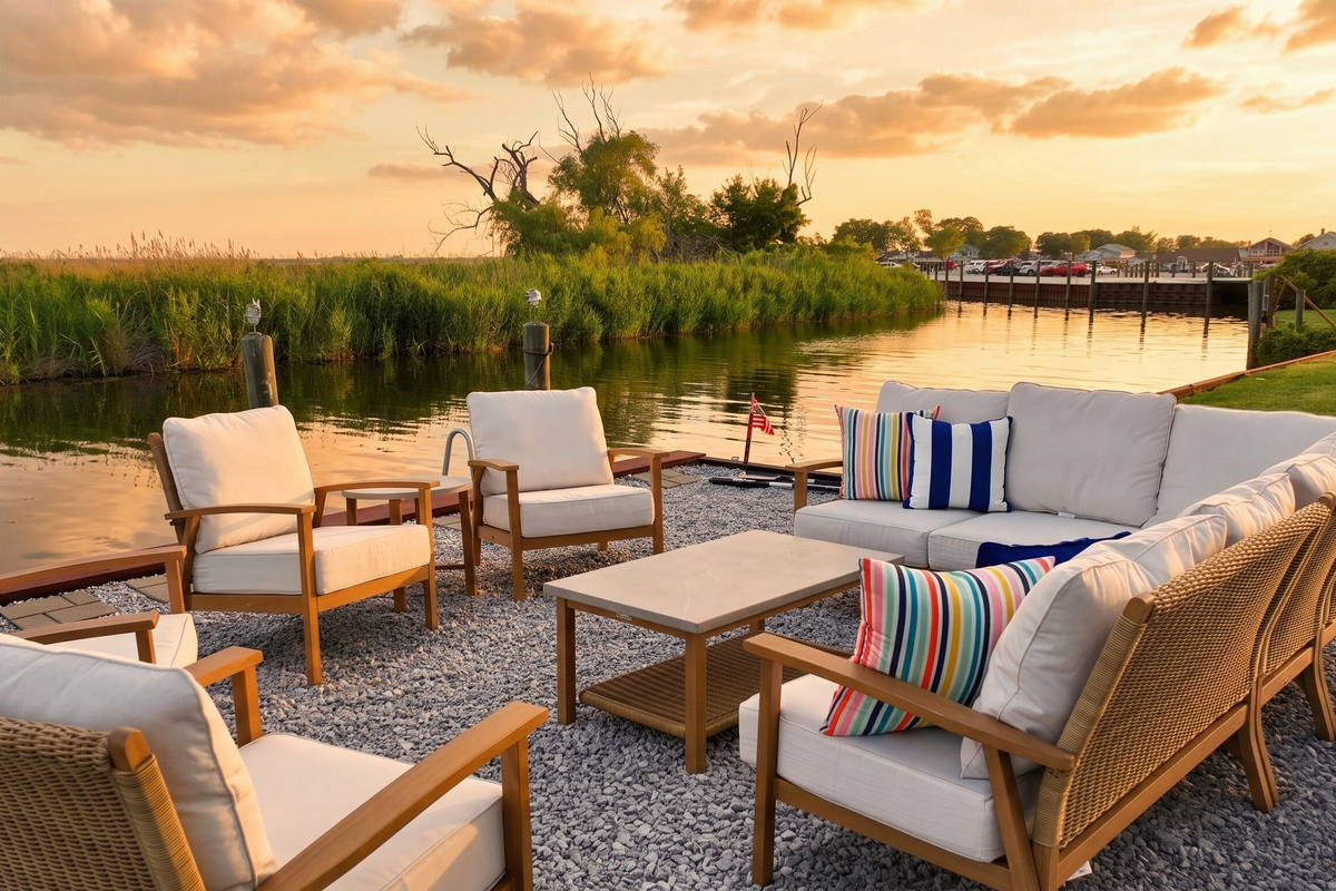Spend your days gathered around the waterfront lounge, launch the included kayaks from your private dock, or simply sit back and enjoy the peaceful canal views with family and friends.