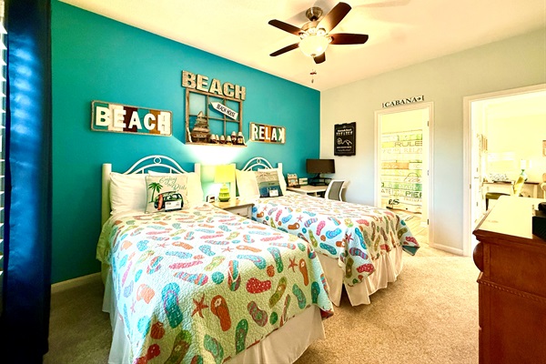 Second Bedroom (2 Twins can be moved together to make a King) Direct Door to Hall Bathroom