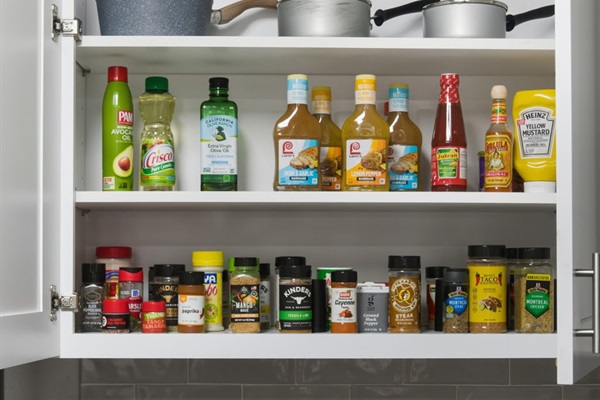 Fully stocked kitchen with everything you need for home-cooked meals.