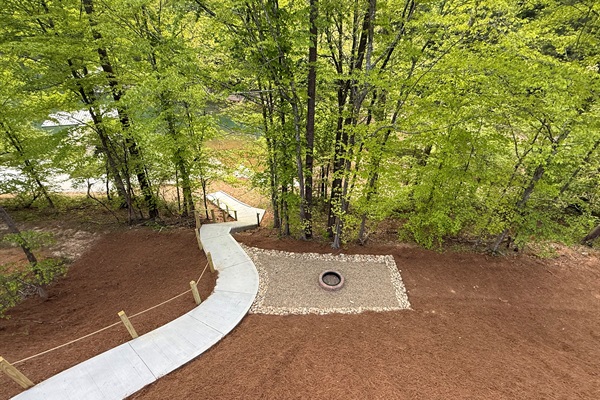 Path to lake and fire pit