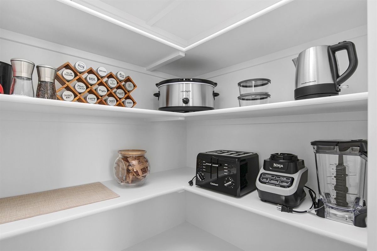 Stocked Pantry with Crockpot, Blender and Spices