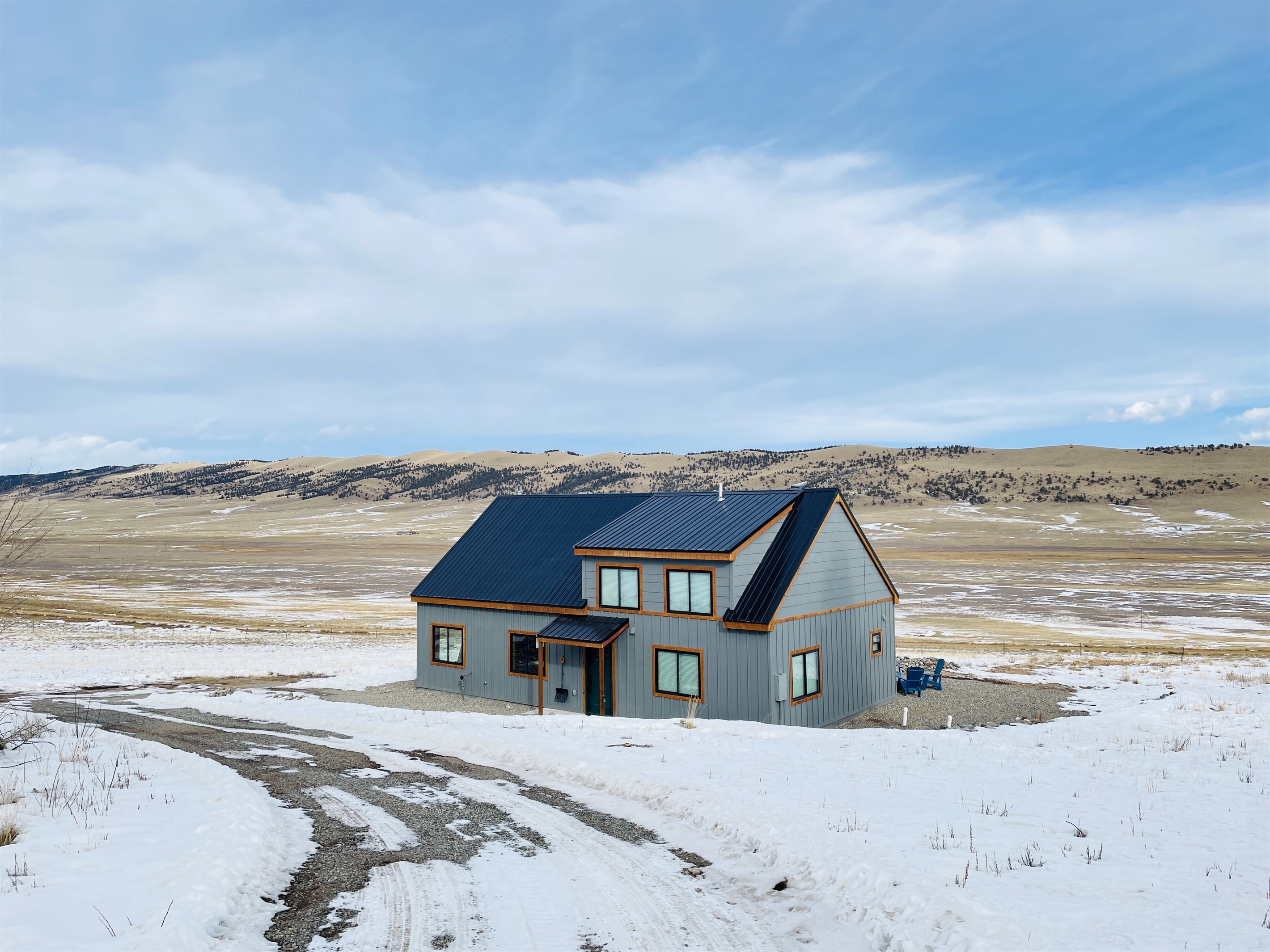 Plowed driveway [Front Yard]