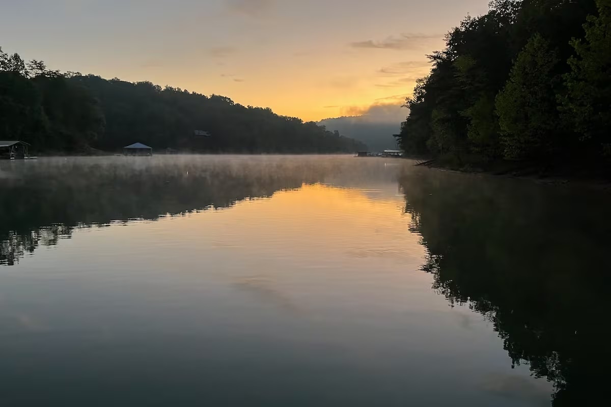 Sunrise view from dock