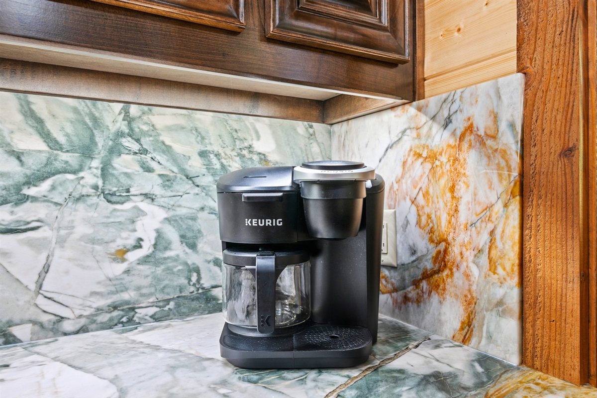 Coffee station with everything you need for your morning brew.