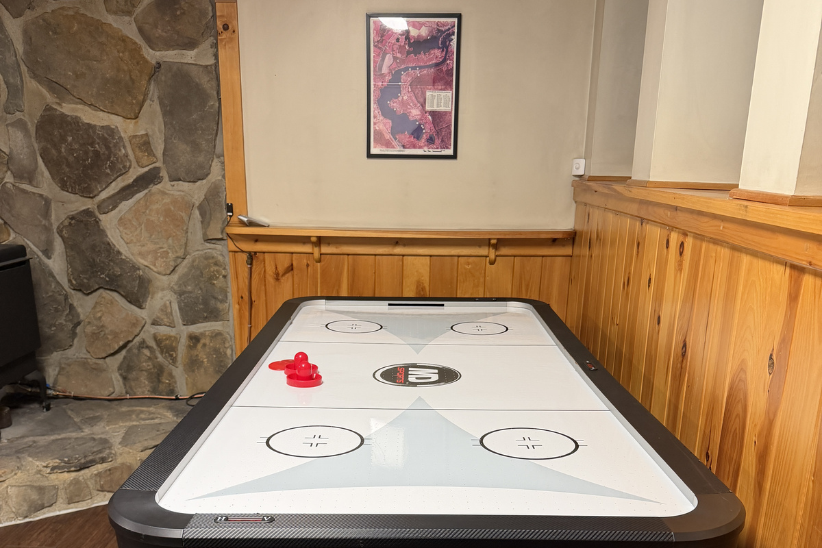 Lower Level game room with air hockey