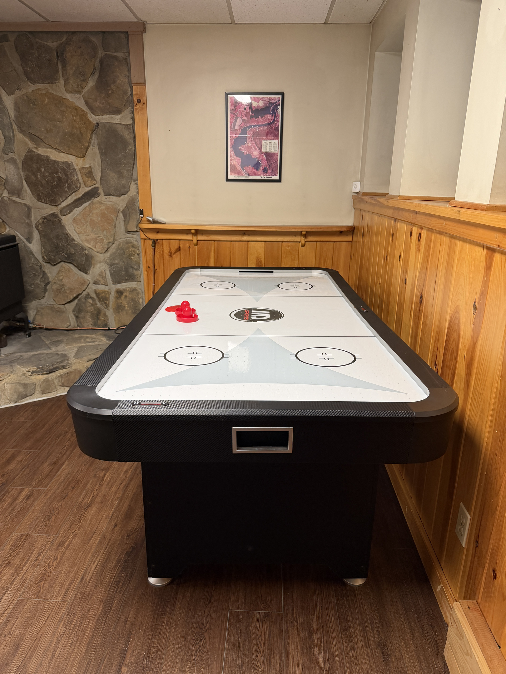 Lower Level game room with air hockey