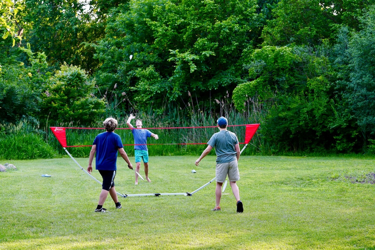 Plenty of open space in the back yard where you can play badminton or another yard game.
