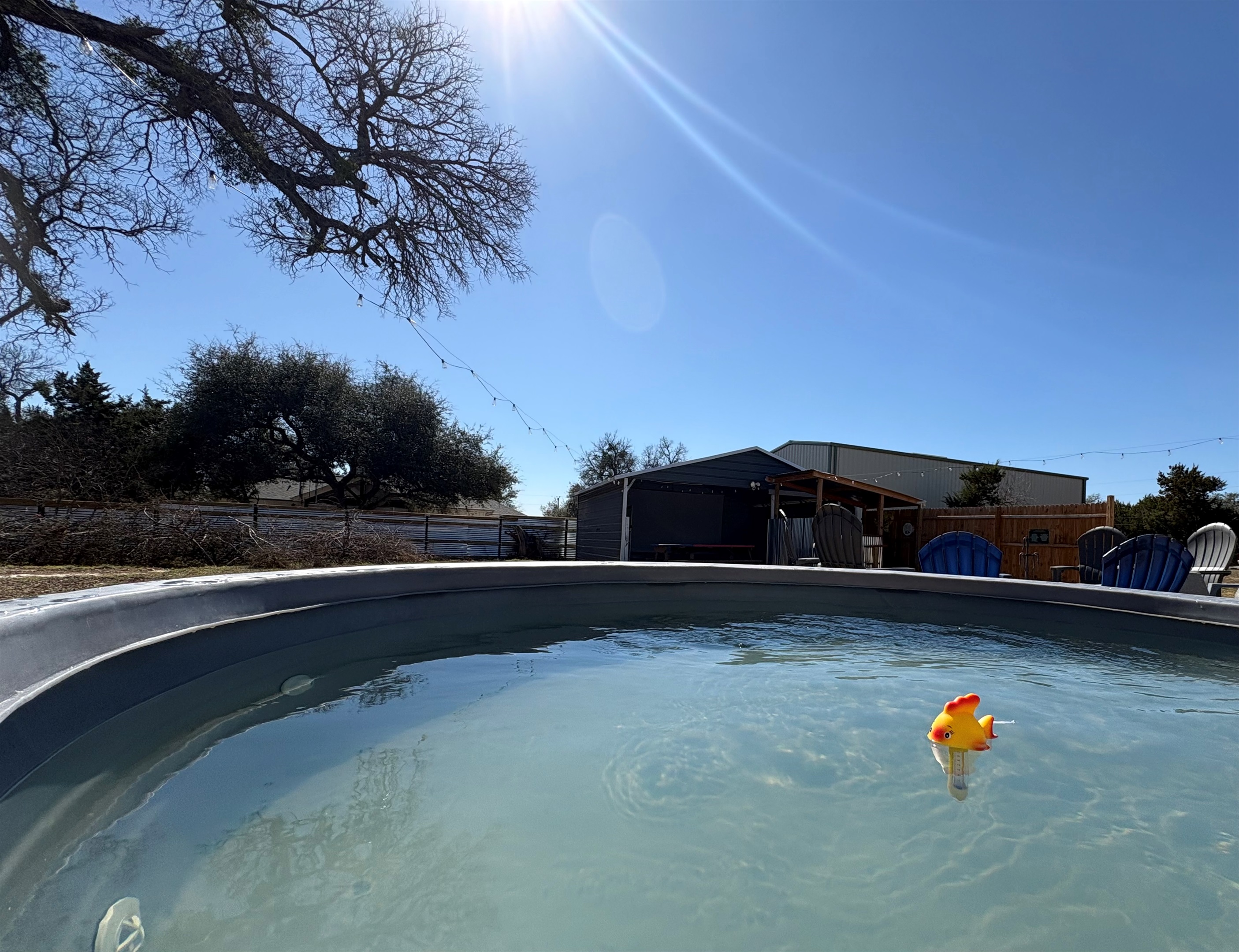 NEW Cowboy Pool loading…… pro pics coming once construction is complete (the deck needs to be finished and the roof needs to go on) 1 week and it should be finished.
