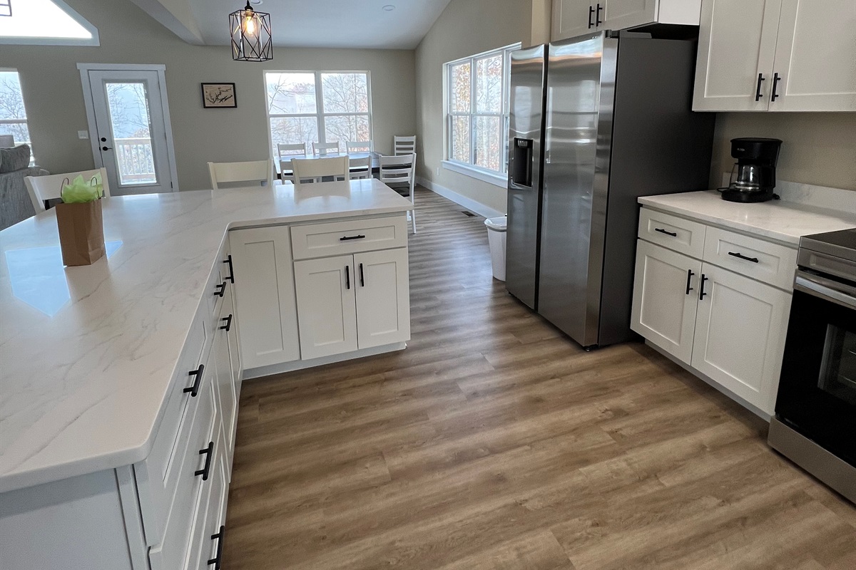 large kitchen with island
