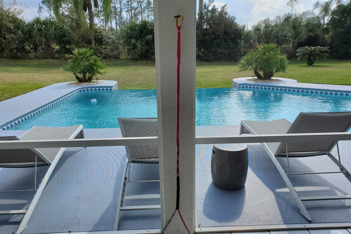 Pool view from screened in Lanai