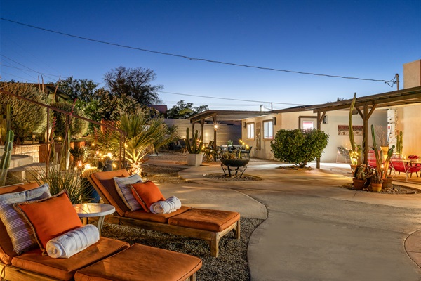 Looking back at the house from the pool