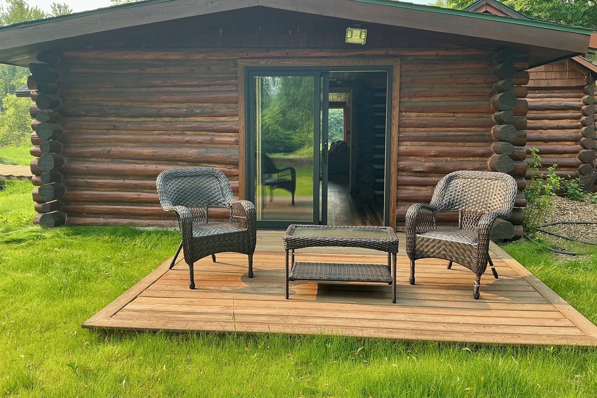 Private deck for master bedroom view of the river