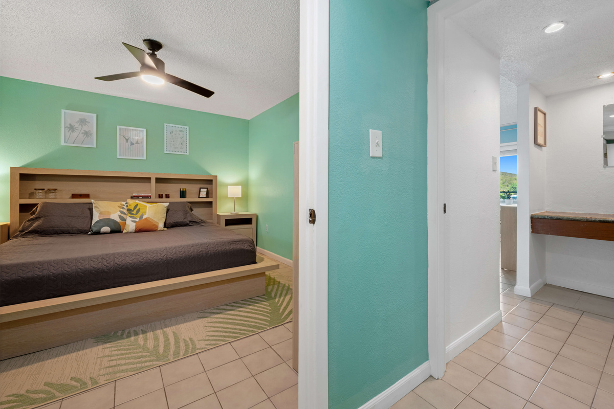 Welcoming hallway leading into the private bedroom retreat.