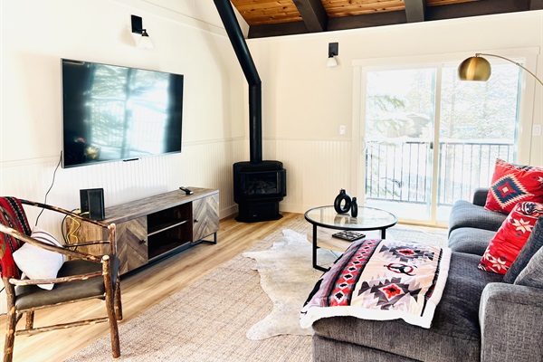 Living room with cozy gas fireplace