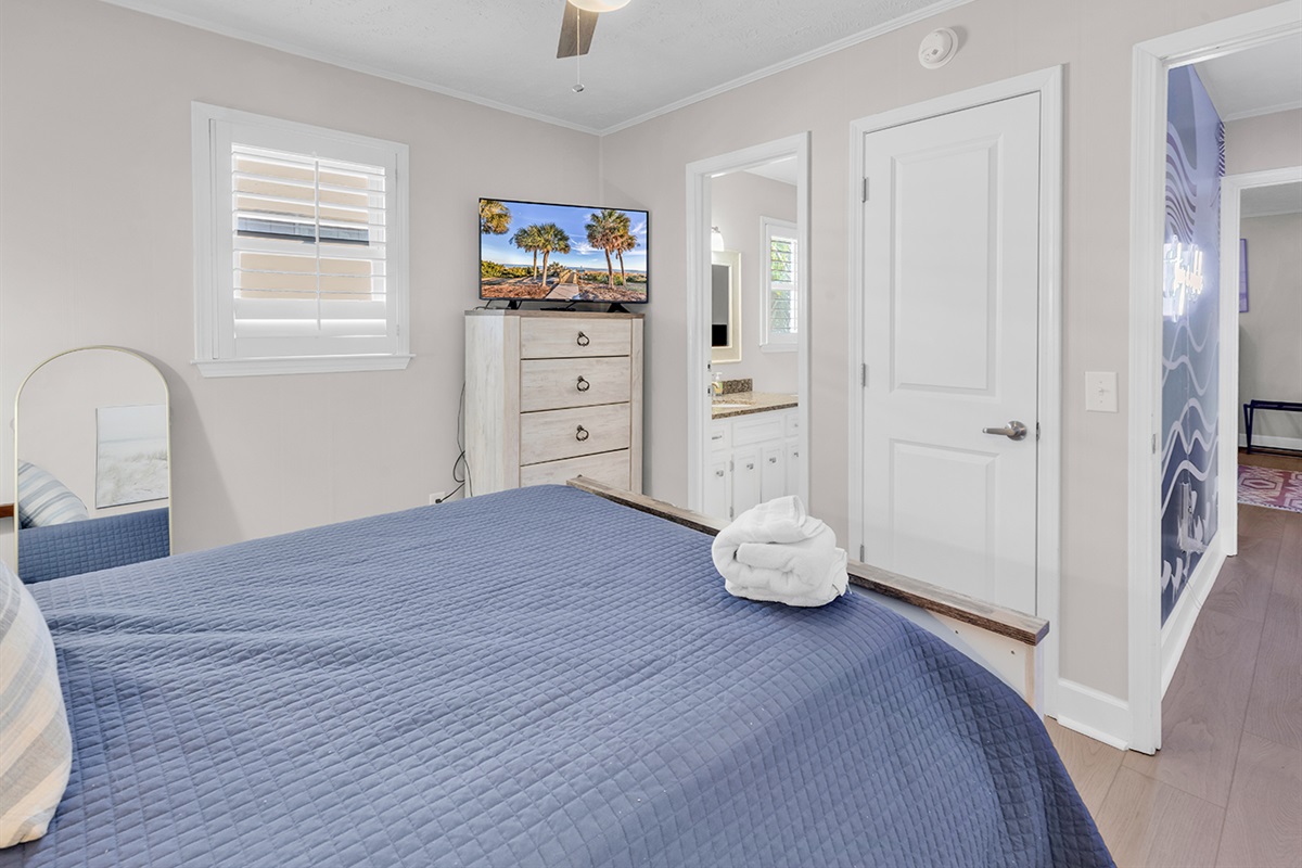 Bedroom 2 with access to living room and bathroom