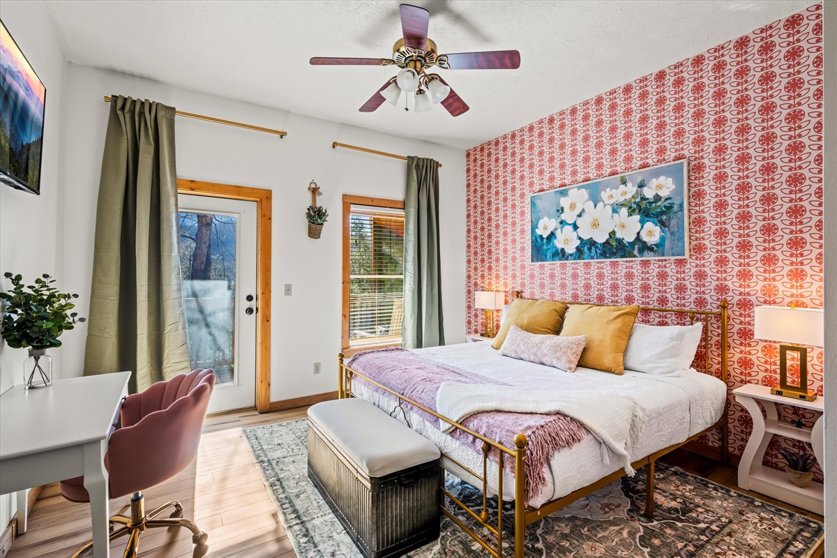 Our designer went all out in this beautiful king bedroom