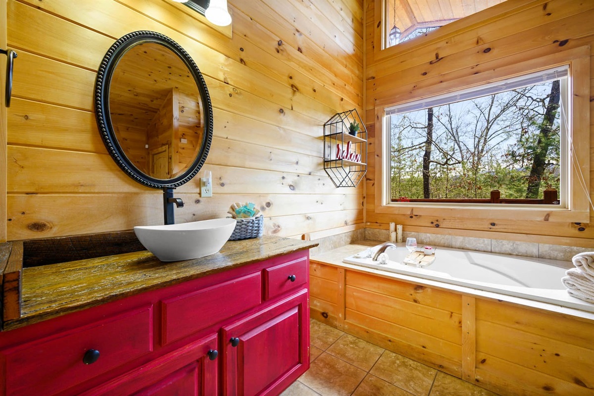 Welcome to your evening sanctuary; turn on the warm water and relax while reading a book.