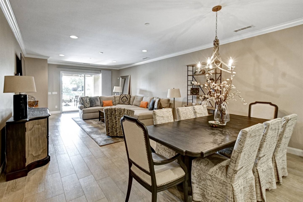 Dining Area, Table and Chairs and Living Room