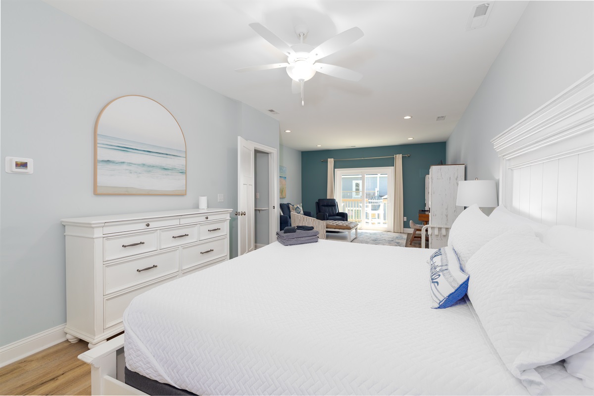 Viewing into the master bedroom living space