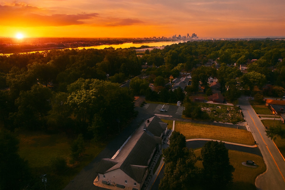 Aerial View w/ Downtown Louisville