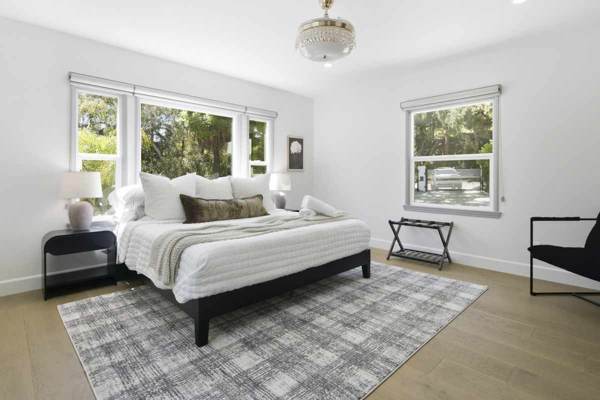 A beautiful, cozy bedroom designed for restful nights and relaxing mornings.
