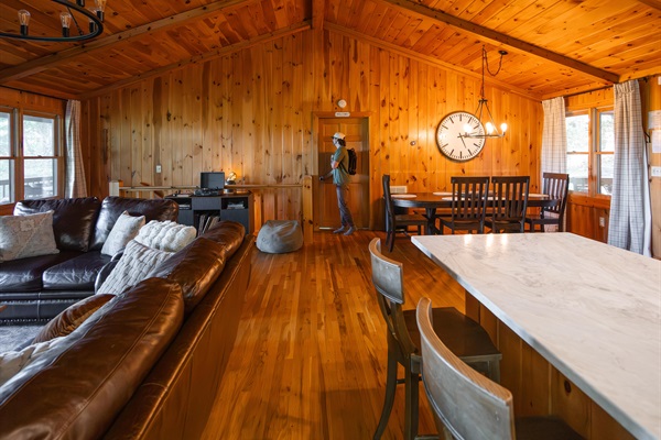 Open-concept living room, dining, and kitchen create an easy flow for gathering and relaxing, with the master bedroom just steps away for added convenience and privacy.