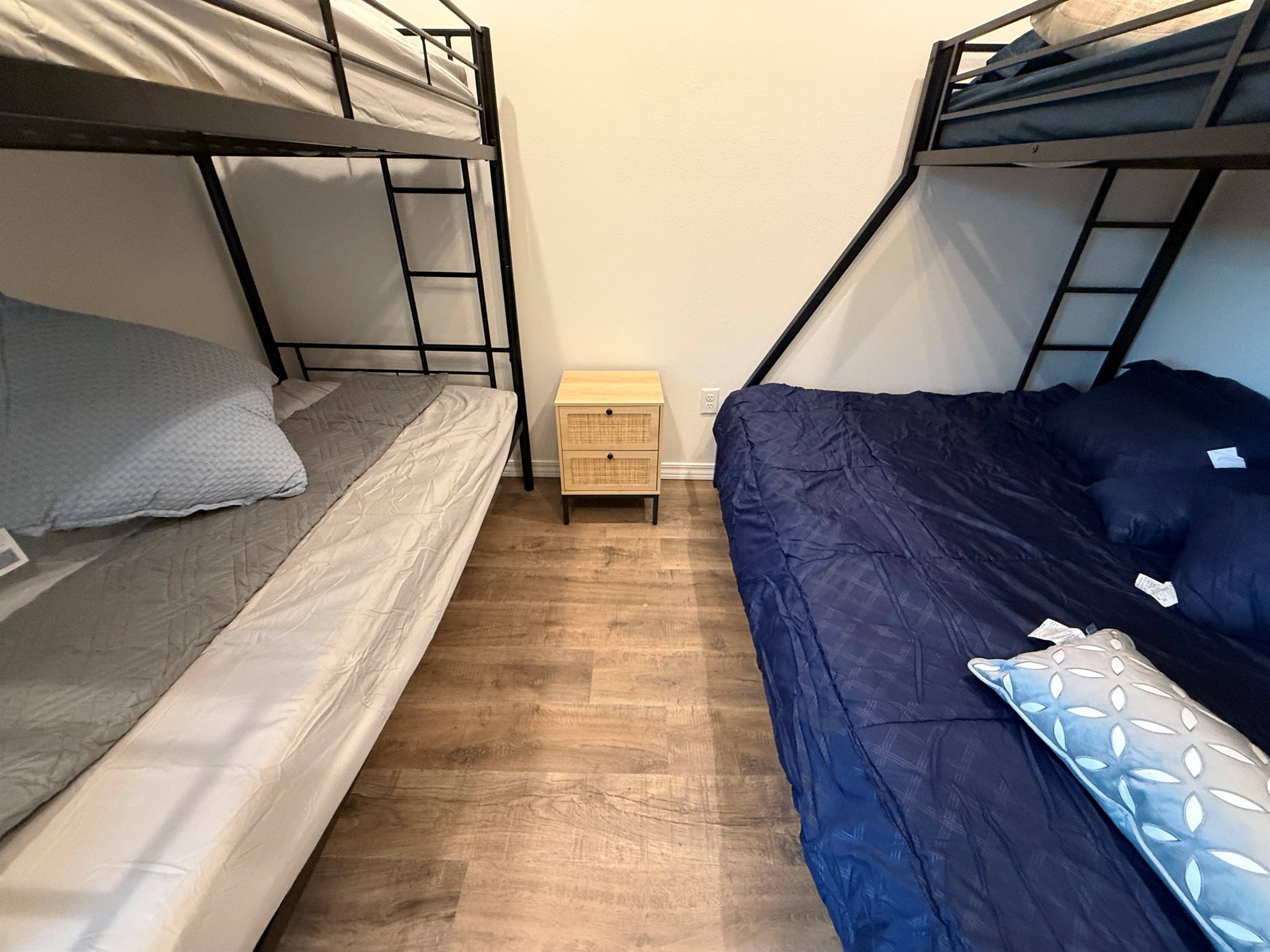 Bedroom number 2. Twin over twin and a twin xl over queen. 