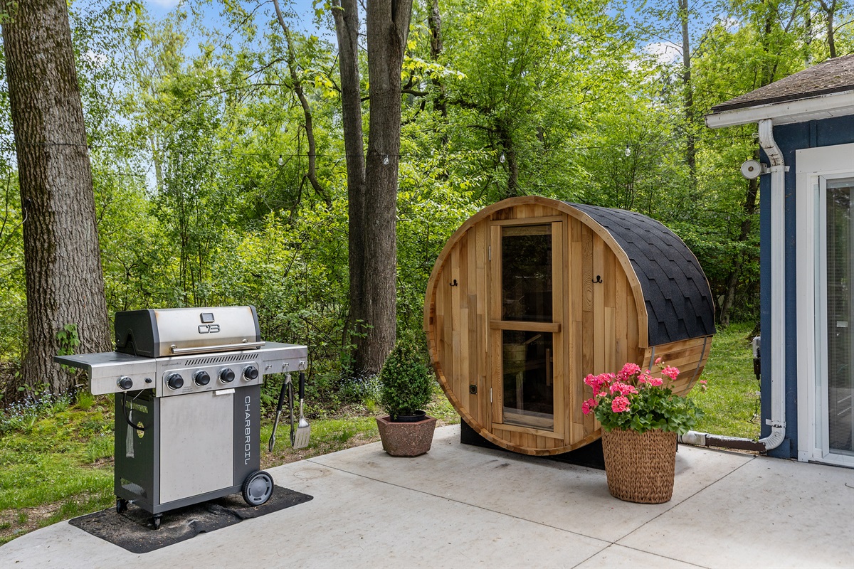 Grill your favorite meals while enjoying the peaceful outdoor setting