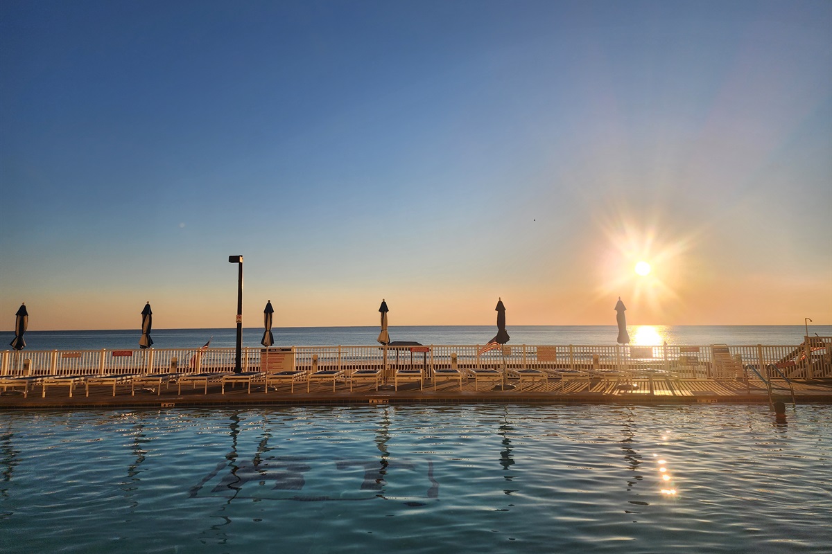 Sunset from the pool deck