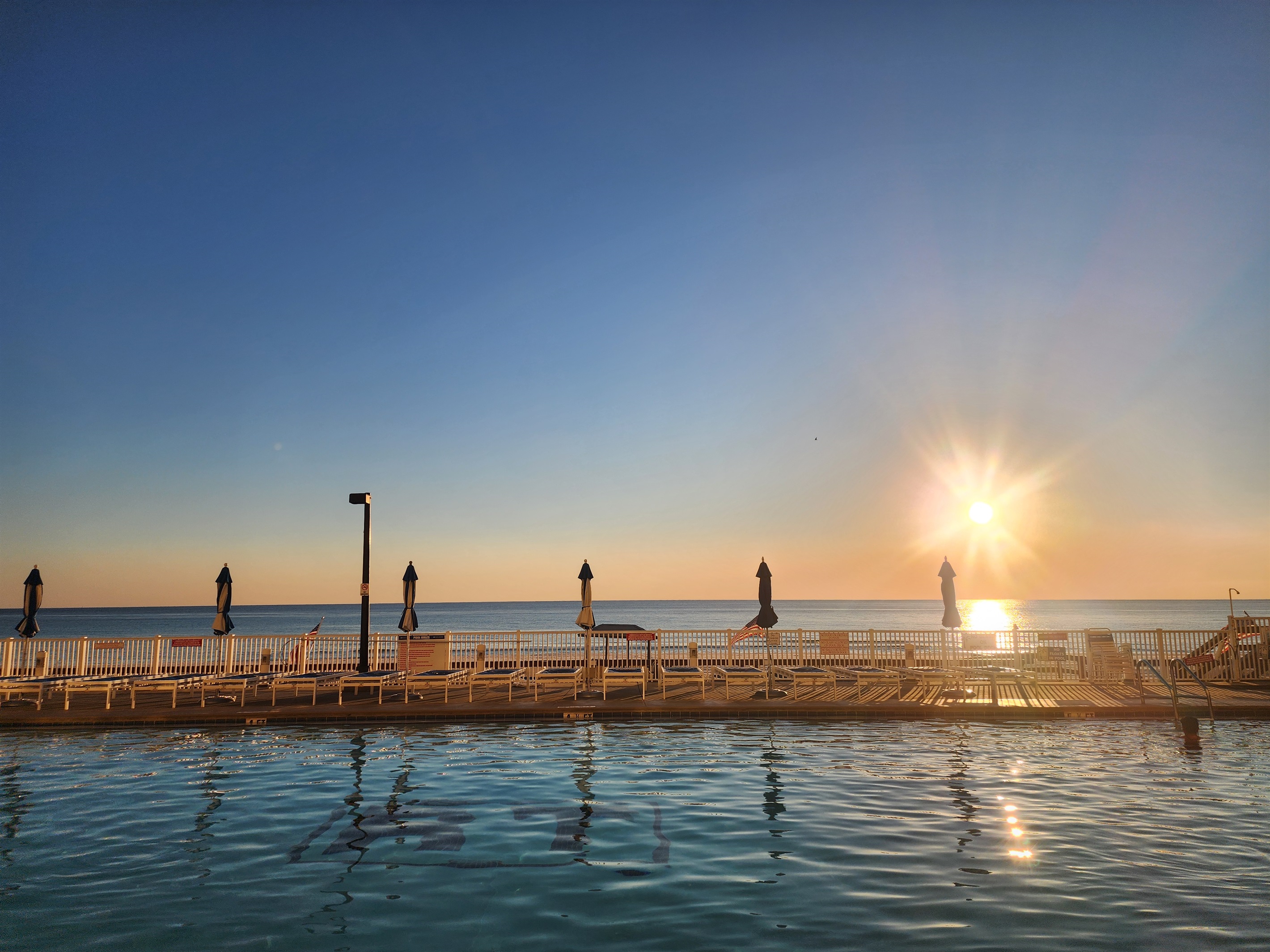 Sunset from the pool deck