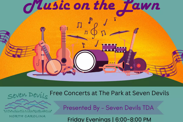 2026 Seven Devils Music on the Lawn Calendar (Bring your own chair(s), brown bagging is permitted, dogs on leashes)