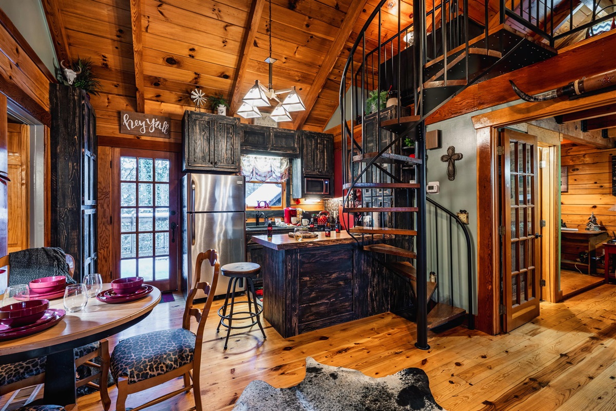 The cutest dinkiest kitchen that is fully stocked for your cooking pleasures