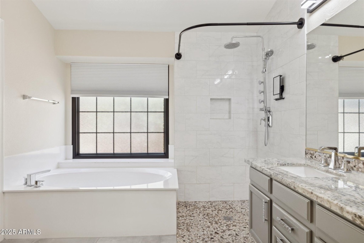 Primary Bath: Glass or Shower Curtain Soon