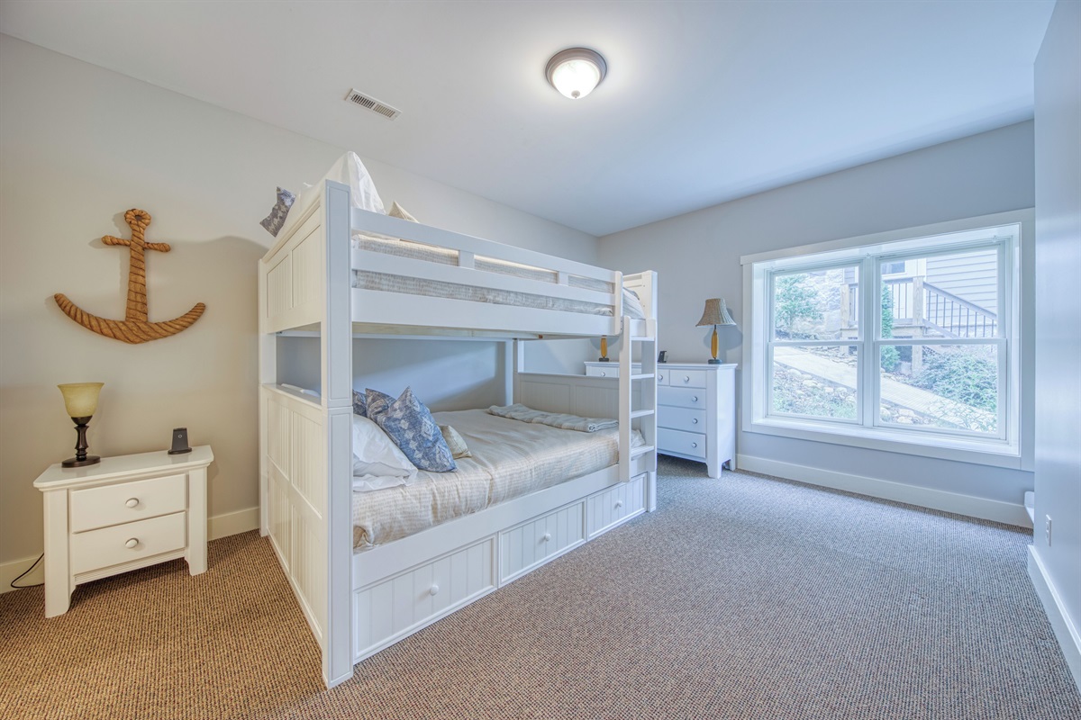 Lower Level Bunk Room, With Queen Beds & Pullout.  Sleeps Six