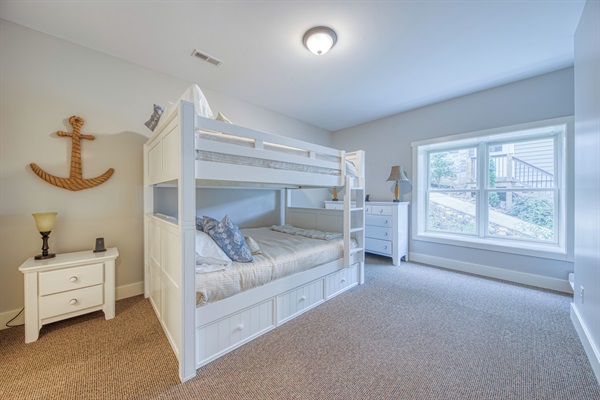 Lower Level Bunk Room, With Queen Beds & Pullout.  Sleeps Six