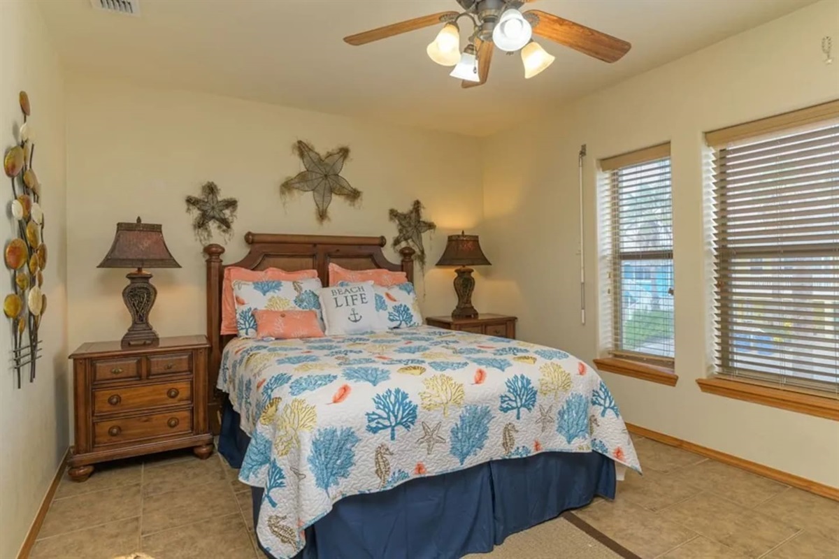 Master bedroom offers sleep luxury with an attached dual vanity bath.