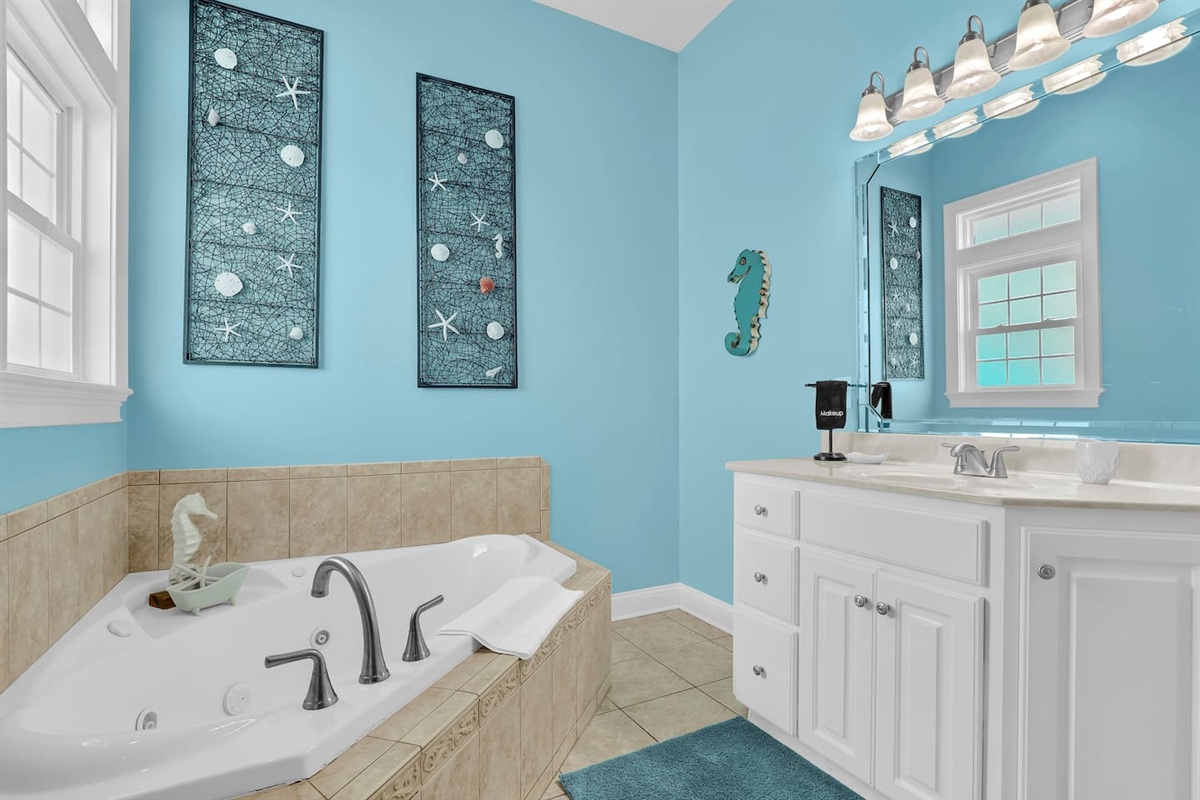 This bathroom is connected to Bedroom 1