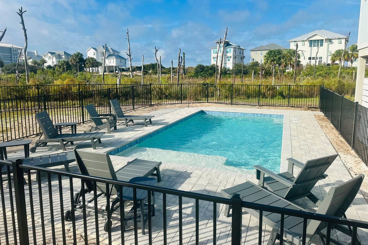 Take a dip in the brand-new private heated pool for year-round relaxation and sun-soaked fun.