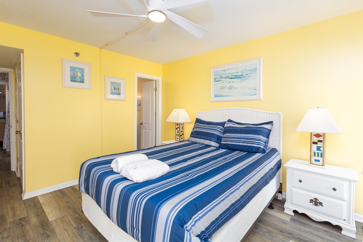 Wake up to a bright and uplifting space in the master bedroom