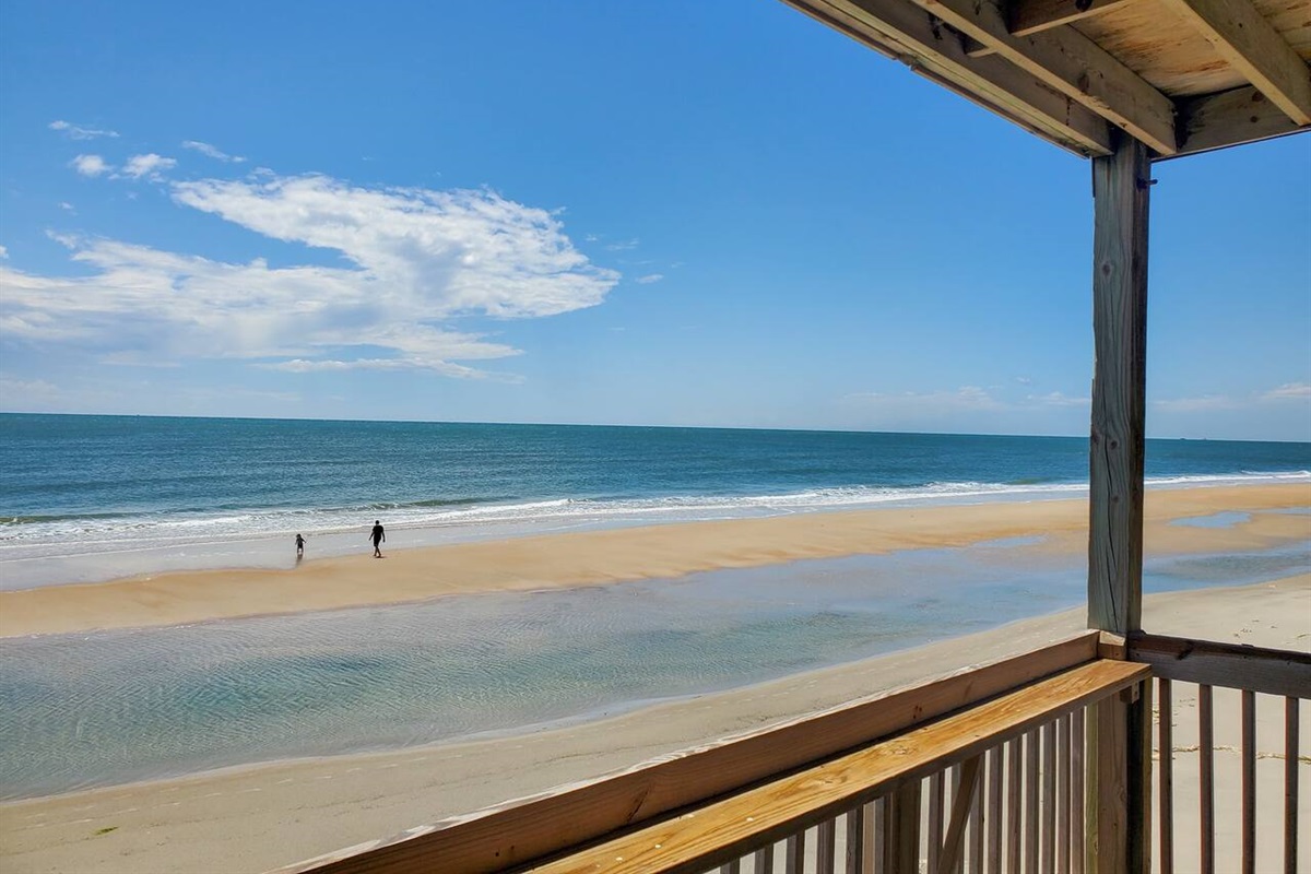 Ocean Front Balcony View at Low Tide